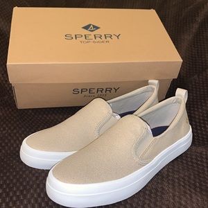 Women's Crest Twin Gore Twisted Textile Slip On Sneaker- Gold Sparkle